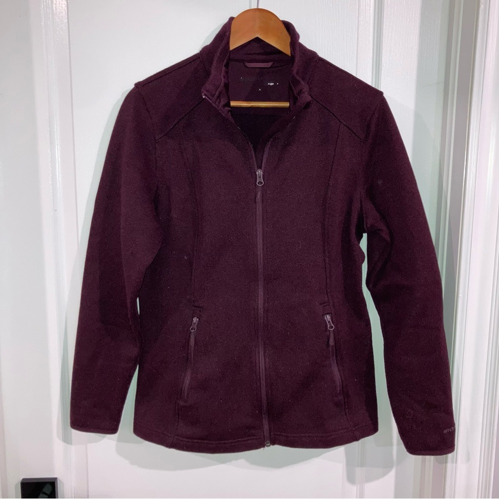 Burgundy Fleece Zip Up Jacket Stormpack Sunice - size L